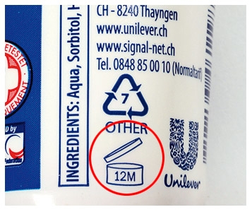 Dentifrice et date de péremption