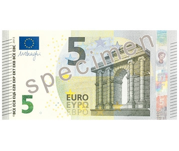 Un billet de 5 Euros, tout beau, tout neuf