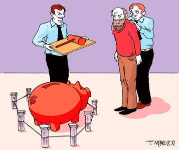 Pression sur un chômeur  proche de la retraite