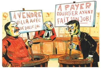 Agent immobilier et vendeur face au juge